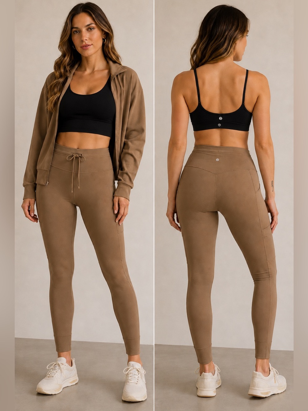 Athleta Salutation Stash High Rise Cargo Leggings in Clay - Size XSmall